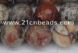 CAG7016 15.5 inches 16mm faceted round ocean agate gemstone beads