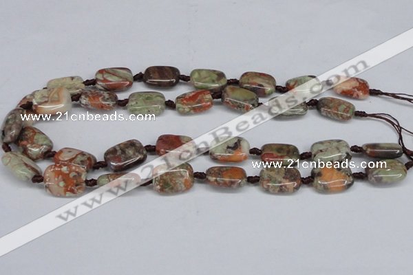 CAG7030 15.5 inches 13*18mm rectangle ocean agate gemstone beads