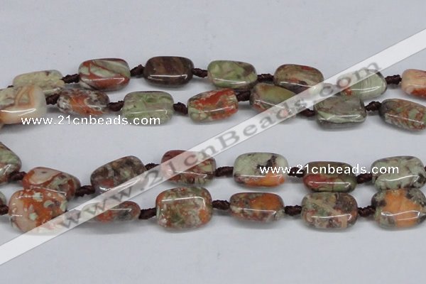 CAG7032 15.5 inches 18*25mm rectangle ocean agate gemstone beads