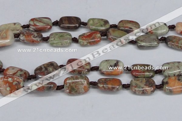 CAG7033 15.5 inches 20*30mm rectangle ocean agate gemstone beads