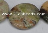 CAG7048 15.5 inches 30mm flat round ocean agate gemstone beads