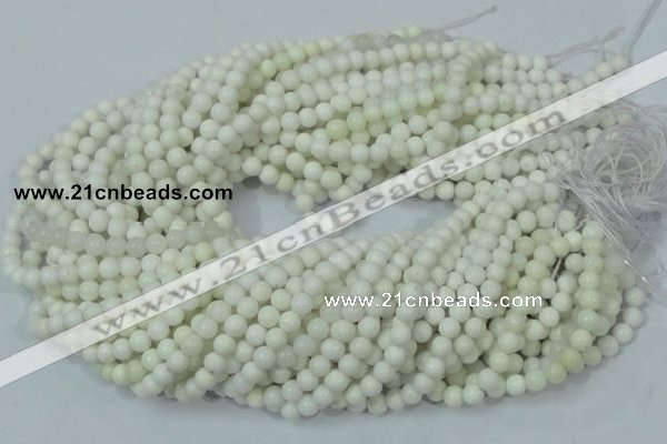 CAG705 15.5 inches 6mm round white agate gemstone beads wholesale