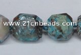 CAG7060 15.5 inches 14*16mm - 20*22mm faceted nuggets ocean agate beads