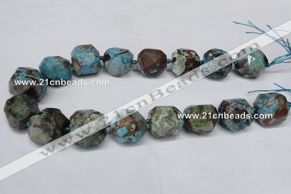 CAG7068 15.5 inches 18*22mm faceted nuggets ocean agate beads