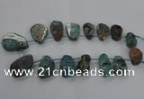 CAG7069 Top drilled 20*30mm - 30*45mm freeform ocean agate beads
