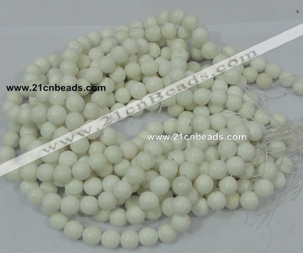 CAG707 15.5 inches 12mm round white agate gemstone beads wholesale