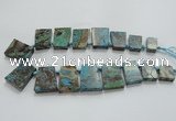 CAG7070 Top drilled 15*20mm - 25*30mm trapezoid ocean agate beads