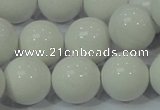 CAG708 15.5 inches 18mm round white agate gemstone beads wholesale