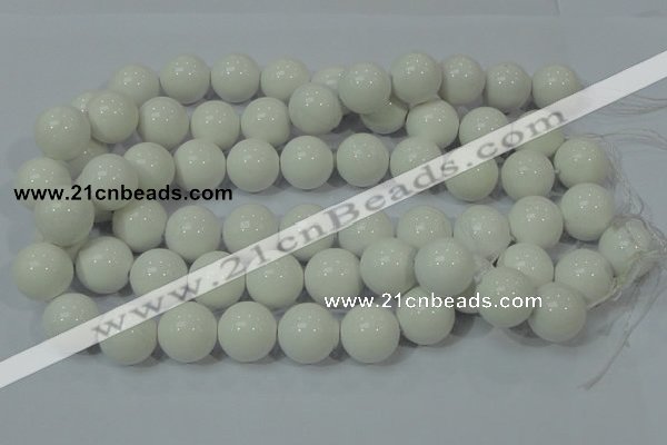 CAG708 15.5 inches 18mm round white agate gemstone beads wholesale