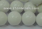 CAG709 15.5 inches 20mm round white agate gemstone beads wholesale