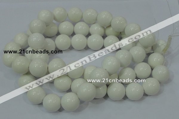 CAG709 15.5 inches 20mm round white agate gemstone beads wholesale