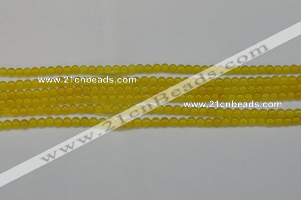 CAG7100 15.5 inches 4mm round yellow agate gemstone beads