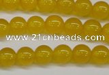 CAG7102 15.5 inches 8mm round yellow agate gemstone beads