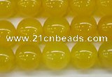 CAG7105 15.5 inches 14mm round yellow agate gemstone beads