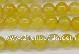 CAG7109 15.5 inches 8mm round yellow agate gemstone beads