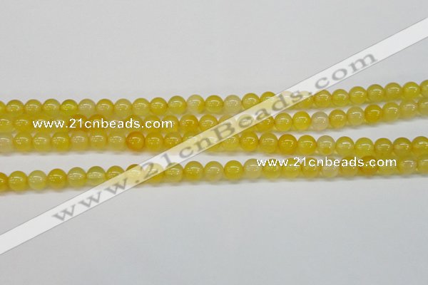 CAG7109 15.5 inches 8mm round yellow agate gemstone beads