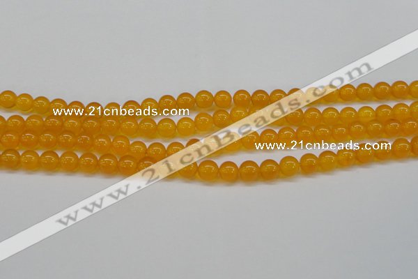 CAG7110 15.5 inches 8mm round yellow agate gemstone beads