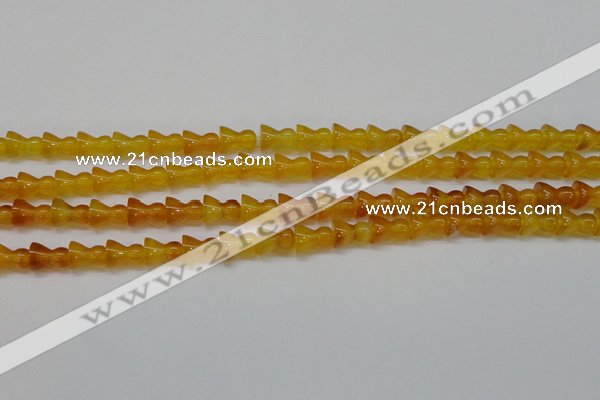 CAG7118 15.5 inches 9*11mm vase-shaped yellow agate gemstone beads