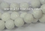 CAG712 15.5 inches 10mm faceted round white agate gemstone beads