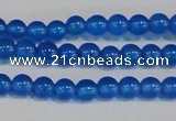 CAG7158 15.5 inches 4mm round blue agate gemstone beads