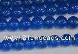 CAG7159 15.5 inches 6mm round blue agate gemstone beads