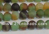 CAG7167 15.5 inches 6mm round matte rainbow agate gemstone beads