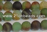 CAG7168 15.5 inches 8mm round matte rainbow agate gemstone beads