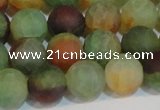 CAG7169 15.5 inches 10mm round matte rainbow agate gemstone beads