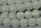 CAG717 15.5 inches 10mm pumpkin shape white agate gemstone beads