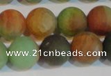 CAG7170 15.5 inches 12mm round matte rainbow agate gemstone beads