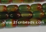 CAG7175 15.5 inches 8*12mm drum rainbow agate gemstone beads