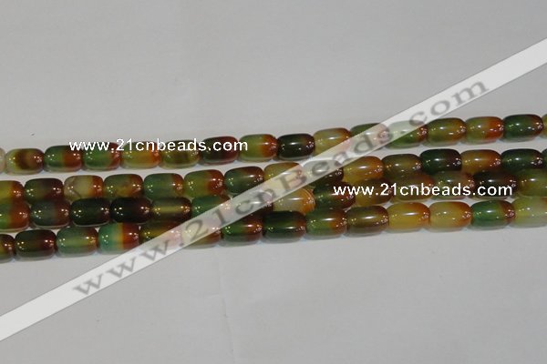 CAG7176 15.5 inches 10*14mm drum rainbow agate gemstone beads