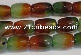 CAG7178 15.5 inches 8*12mm faceted drum rainbow agate gemstone beads