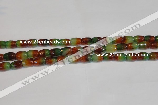 CAG7178 15.5 inches 8*12mm faceted drum rainbow agate gemstone beads