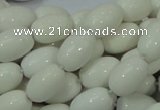 CAG718 15.5 inches 10*15mm rice white agate gemstone beads wholesale