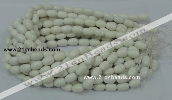 CAG718 15.5 inches 10*15mm rice white agate gemstone beads wholesale