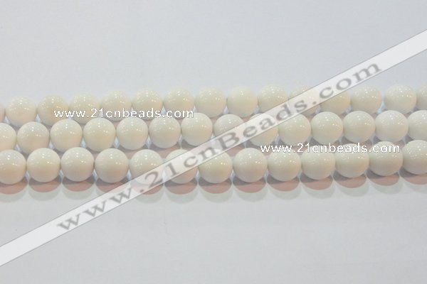 CAG7182 15.5 inches 14mm round white agate gemstone beads