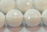 CAG7187 15.5 inches 18mm faceted round white agate gemstone beads