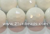 CAG7188 15.5 inches 20mm faceted round white agate gemstone beads