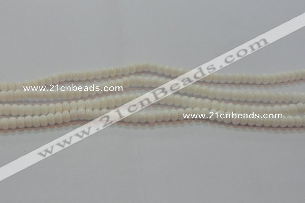 CAG7190 15.5 inches 4*6mm rondelle white agate gemstone beads