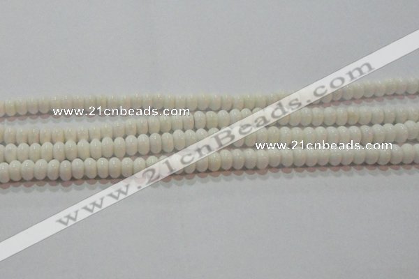 CAG7191 15.5 inches 5*8mm rondelle white agate gemstone beads