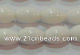 CAG7202 15.5 inches 8*12mm rice white agate gemstone beads