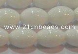 CAG7203 15.5 inches 10*14mm rice white agate gemstone beads