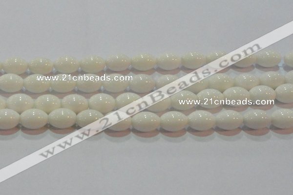 CAG7203 15.5 inches 10*14mm rice white agate gemstone beads