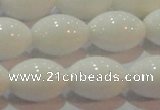 CAG7204 15.5 inches 12*16mm rice white agate gemstone beads