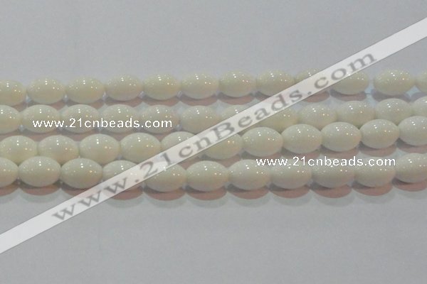 CAG7204 15.5 inches 12*16mm rice white agate gemstone beads