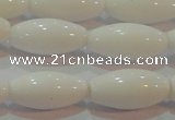 CAG7205 15.5 inches 8*16mm rice white agate gemstone beads