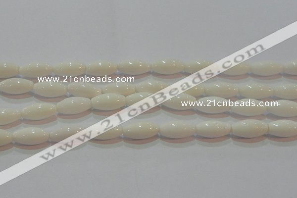 CAG7205 15.5 inches 8*16mm rice white agate gemstone beads