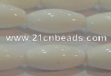 CAG7206 15.5 inches 7*21mm rice white agate gemstone beads