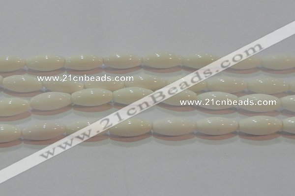 CAG7206 15.5 inches 7*21mm rice white agate gemstone beads